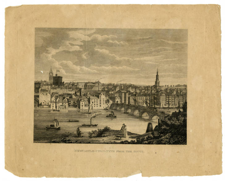 Illustration of the River Tyne showing the Tyne Bridge