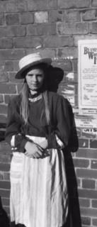 Photograph of girl dressed in victorian clothing